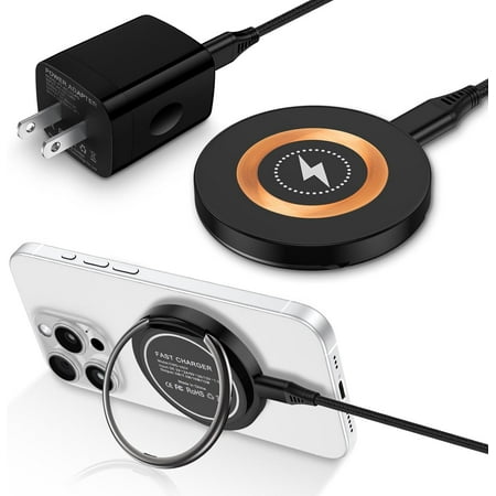 S25 S24 Ultra Magnetic Wireless Charger Fast Charging Pad for Samsung Galaxy Z Fold 7/6/Flip 7/6/5/S25 Edge/S24/S23/S22/S21/Moto Edge 2024 15W Wireless Phone Magsafe Charger &20W USB C Charger Block