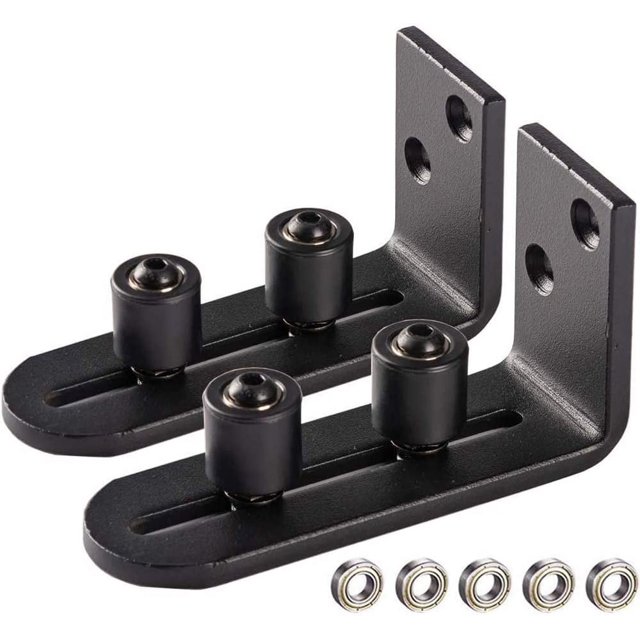 GFDYREE Design à Roulements à Billes!!! Nouveau Guide de Sol de Porte de Grange 2 Pcs Amélioré pour Portes de Contournement!!! / Rouleau Coulissant Réglable par SmartSmith / Guide Unique Affleurant le Sol / Acier Durable