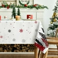 thumbnail image 3 of Christmas Tablecloth 60x60 Inch Square, Christmas Trees Red Black Washable Seasonal Table Cover for Party Picnic Dinner Decor, 3 of 5