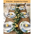 thumbnail image 4 of 15 Inch Round Placemats Set of 4, Blue Hydrangea Flower Non Slip Heat Insulation PP Table Mats, Spring Summer Black White Bow Floral Washable Place Mats for Kitchen Dining Party Table Decor, 4 of 7