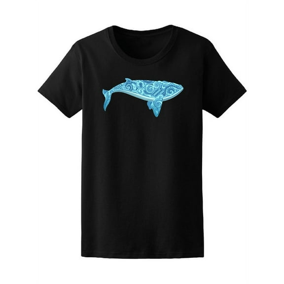 Blue Whale Ethnic Mandala T-Shirt Women -Image by Shutterstock, Female x-Large