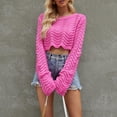 thumbnail image 4 of HKEJIAOI Hauts en Coton à Manches Longues pour Femmes Solid Out Tops pour Femmes V Cou, 4 of 8