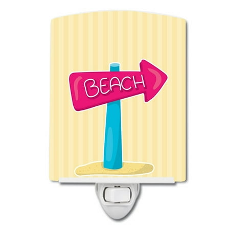 

Caroline s Treasures BB9080CNL Beach Sign Ceramic Night Light 6x4x3 multicolor