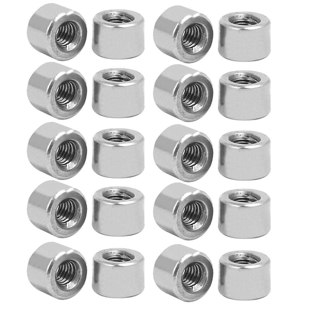 M3x6mmx4mm Rod Bar Stud Round Coupling Connector Nuts 10pcs M3x6mmx4mm Rod Bar Stud Round Coupling Connector Nuts 10pcs