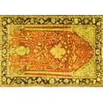 thumbnail image 1 of Ahgly Company Machine Washable Indoor Rectangle Medallion Yellow Traditional Area Rugs, 8' x 10', 1 of 4