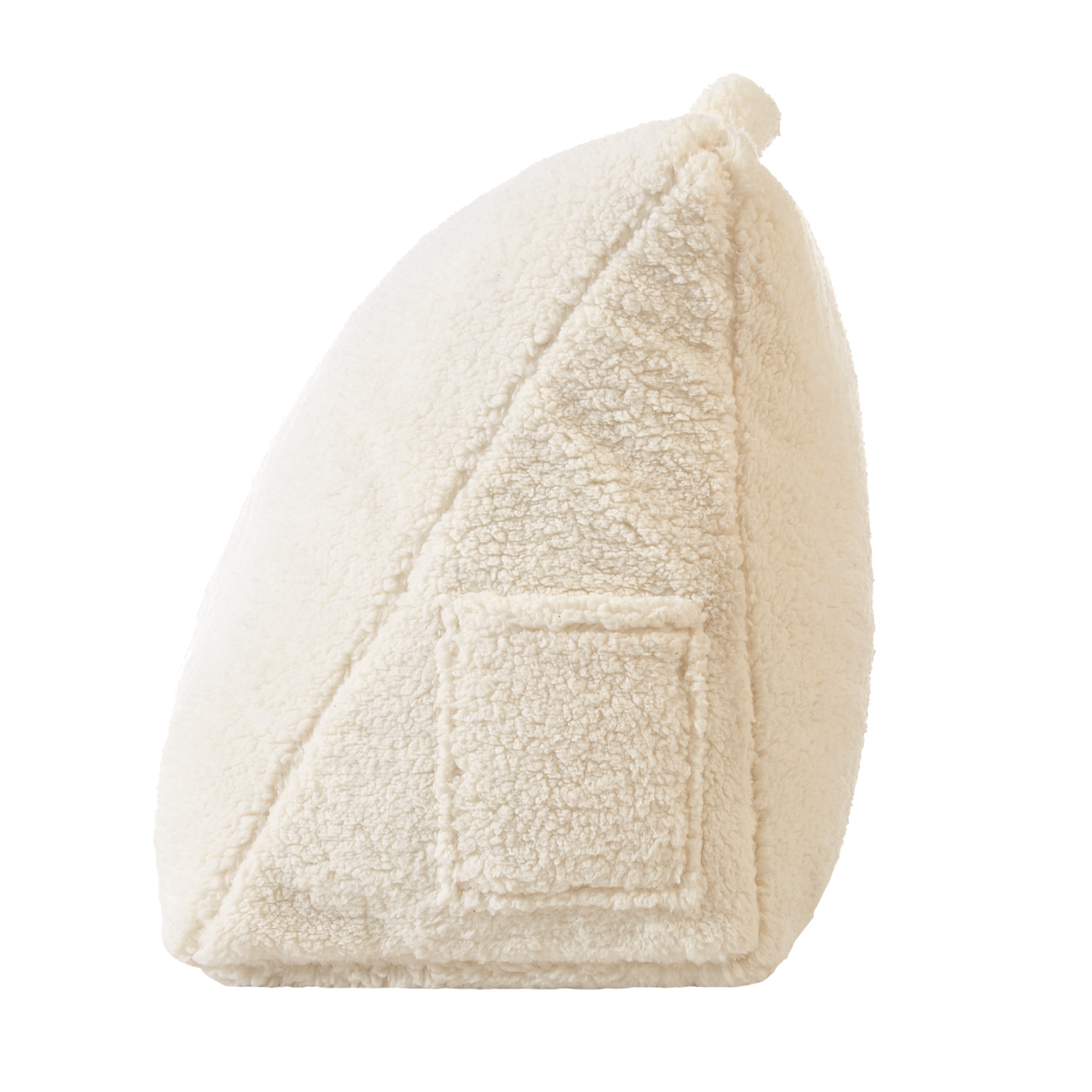 Dearfoams Wedge Lounge Pillow, Sherpa, Ivory, 1, 24'' x 18''