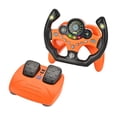 thumbnail image 3 of Juego de volante de juguete de simulación con Pedal de freno con música ligera, coordinación mano-ojo, juego de conducción para niños al aire libre , Naranja, 3 of 8