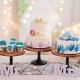 thumbnail image 3 of Cake Stand Cupcake Display: Wedding Cup Cake Pedestal Stands Round Acacia Wood Dessert Riser Cookie Serving Tray Vintage Pie Plate Holder Farmhouse Halloween Christmas 11.81 Inch/30cm, 3 of 6