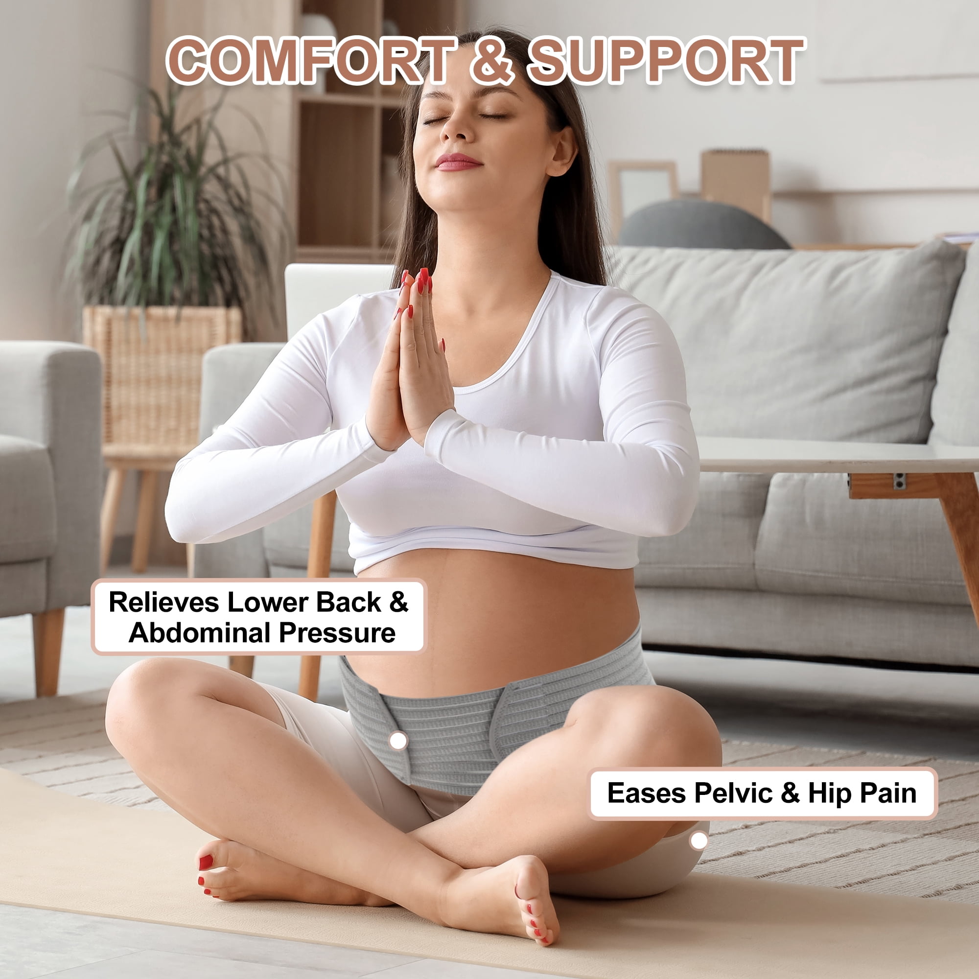Unique Bargains Adjustable Pregnancy Belly Band 1 Pc Medium Gray