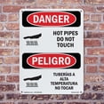 thumbnail image 5 of Hot Pipes Do Not Touch Bilingual OSHA Danger Aluminum Sign 24 Inch x 18 Inch - 10 Pack, 5 of 8