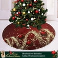 thumbnail image 6 of Golden Christmas Tree Red Light Ball Christmas Tree Skirt Opening Design Floor Mat Holiday Decor 47 inch, 6 of 6