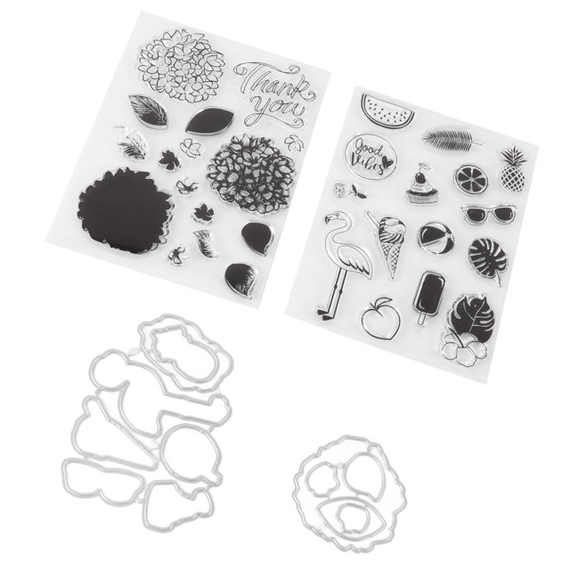 Sellos transparentes paquete de 2 pegatinas transparentes DIY sellos transparentes decorativos reutilizables para manualidades de papel de álbum de recortes con manual de cuenta ANGGREK Otros