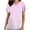 Pink B, variant on Ndbuld Scrubs for Women Mock Wrap Top Women's Casual Fashion Gradient Color Short Sleeve-Neck Pocket Nursing Clothes Top Summer Clearance,Pink A,L
