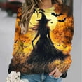 thumbnail image 2 of Lcziwo Witchy Sweatshirt for Women Halloween Long Sleeve Round Neck Shirts Graphic Print Horror Movie Pullover Casual Fall Winter 2025 Tops Multicolor,XXL, 2 of 5