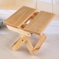 thumbnail image 2 of Pine solid wood folding small stool portable household solid wood small square stool, 2 of 6