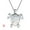 B, variant on Wioihee Ladies' jewelry Small Turtle Pendant Statement Necklace Health and Longevity 925 Sterling Silver Created Opal Sea Turtle Pendant Necklace Birthstone Jewelry Adjustable Christmas for Women