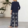 thumbnail image 6 of Women’s 2 Piece Outfits, Casual Summer Travel Vacation Outfits Three Quarter Sleeve Lounge Set, 6 of 6