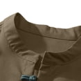 thumbnail image 6 of UVEASISHA Linen Shirts for Men Roll Up Long Sleeve Beach Shirt Stand Collar Casual Chinese Frog Button Shirts Solid Color Vacation Wear Army Green L, 6 of 8