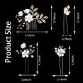 thumbnail image 2 of 7 PCS Bridal Flower Wedding Hair Clips Crystal Pearl Hair Pins Headpiece Side Bridal Comb Gold Wedding Hair Accessories Jewelry for Brides Bridesmaids Women Girls Updo(Pink), 2 of 4