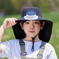 thumbnail image 2 of Summer Solar Powered Cooling Fan Safari Hat with UPF 50+ UV Protection Wide Brim Outdoor Fishing Headwear Black, 2 of 6