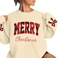 thumbnail image 4 of NMMUED Womens Christmas Sweatshirt Women's Sweatshirt Christmas Pullover Sweatshirts for Women Vintage Christmas Sweatshirt Cute Sweatshirts Holiday Tops for Women Beige L, 4 of 5