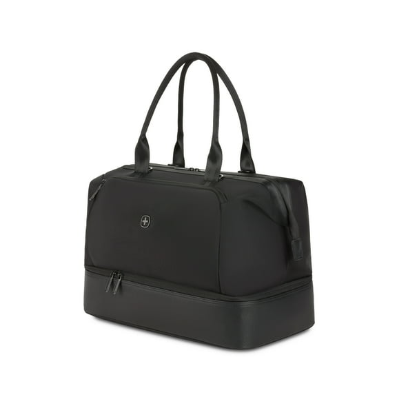 SWISSGEAR Weekender II Travel Tote Bag in Black for Travel, Gym and Everyday with Laptop Pocket and Bottom Compartment