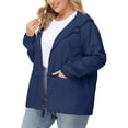 thumbnail image 4 of Avoogue Women Plus Size Waterproof Rain Jacket Raincoat Packable Outdoor Hooded Windbreaker, 4 of 8