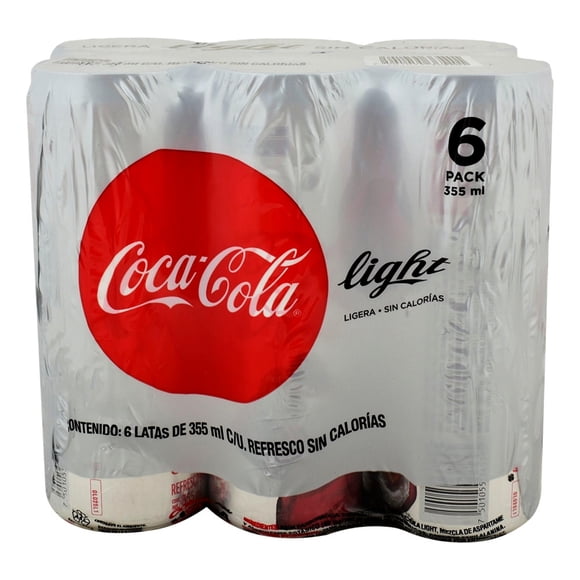 Refresco Coca Cola light 6 latas de 355 ml c/u