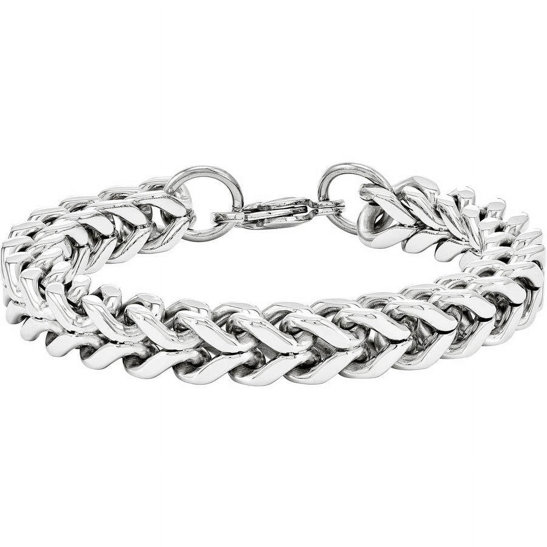 Stainless Steel Heavy Wheat Bracelet, 9.5