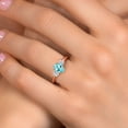 thumbnail image 4 of Gem Stone King 18K Rose Gold Plated Silver Blue Apatite and Lab Grown Diamond Engagement Ring for Women | 1.16 Cttw | Oval 7X5MM | Gemstone Birthstone | Size 9, 4 of 6