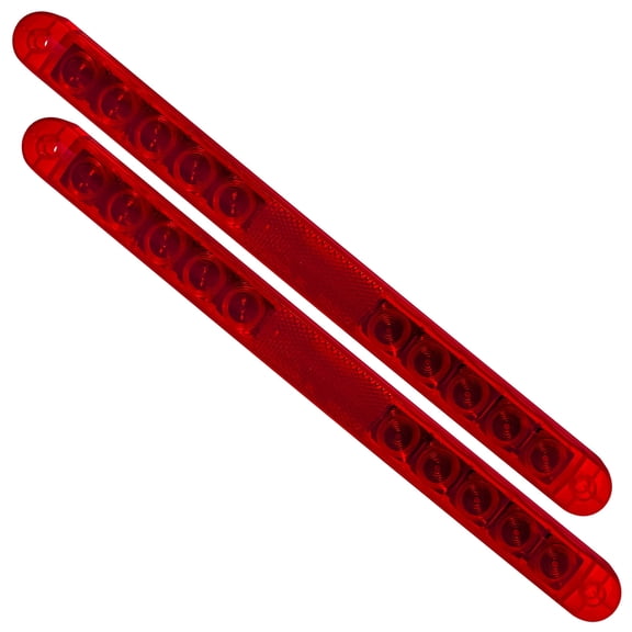 Command Electronics 12V LED Surface Mount Stop Turn Tail Light - OEM RV & Trailer Light - Sealed Polycarbonate Lens - CSA Certified - Hardware & Connectors Included - Red with Class A Reflex | 2 Pack