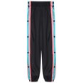 thumbnail image 4 of ranrann Kids Boys Tear Away Basketball Pants Fashion Sweatpants Side Split Press Button Sports Pants Blue&Pink 120, 4 of 7