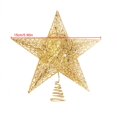 thumbnail image 1 of Adornos de hierro para árbol de Navidad, parte superior del árbol de Navidad de estrella de adornos navideños para el hogar con purpurina dorada, Año Nuevo, 2023, 1 of 4