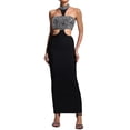 thumbnail image 1 of Vestido BELLA BARNETT Opulent Halter adornado con escote negro, 1 of 5