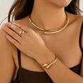 thumbnail image 2 of PRIYAL Gold Plated Chunky Choker Necklace For Women Waterdrop Choker Collar Necklace Bold Statement Necklaces Spring Hinged Open Necklaces Trendy Jewelry, 2 of 14