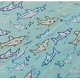 thumbnail image 3 of Your Zone Teens Jersey Shark Sheet Set, Queen, Blue, 4 Pcs, 3 of 5