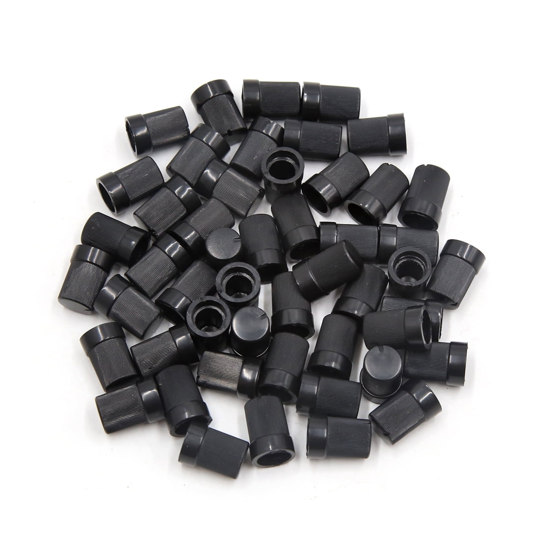 50Pcs 6mm Plastic Shaft Insert Dia. Potentiometer Control Knobs Black