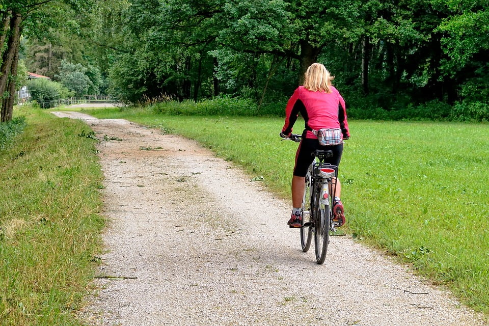 bright cycle path