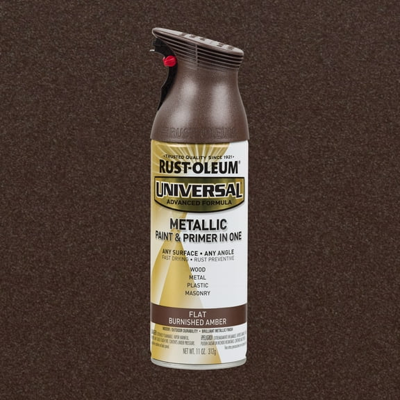 Burnished Amber, Rust-Oleum Universal All Surface Interior/Exterior Flat Metallic Spray Paint, 11 oz