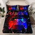 thumbnail image 2 of Castle Fairy Female Men Gradient Video Game Twin Sheet Sets,Abstract Ombre Gamer Bedding, 2 of 7