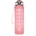 thumbnail image 1 of Botella de agua de 1000 ml (33 onzas) con recordatorio de horario diario, botella motivacional para medir la hidratación, capacidad diaria, marcr medidor, seguimiento de plástico con popote, 1 of 3