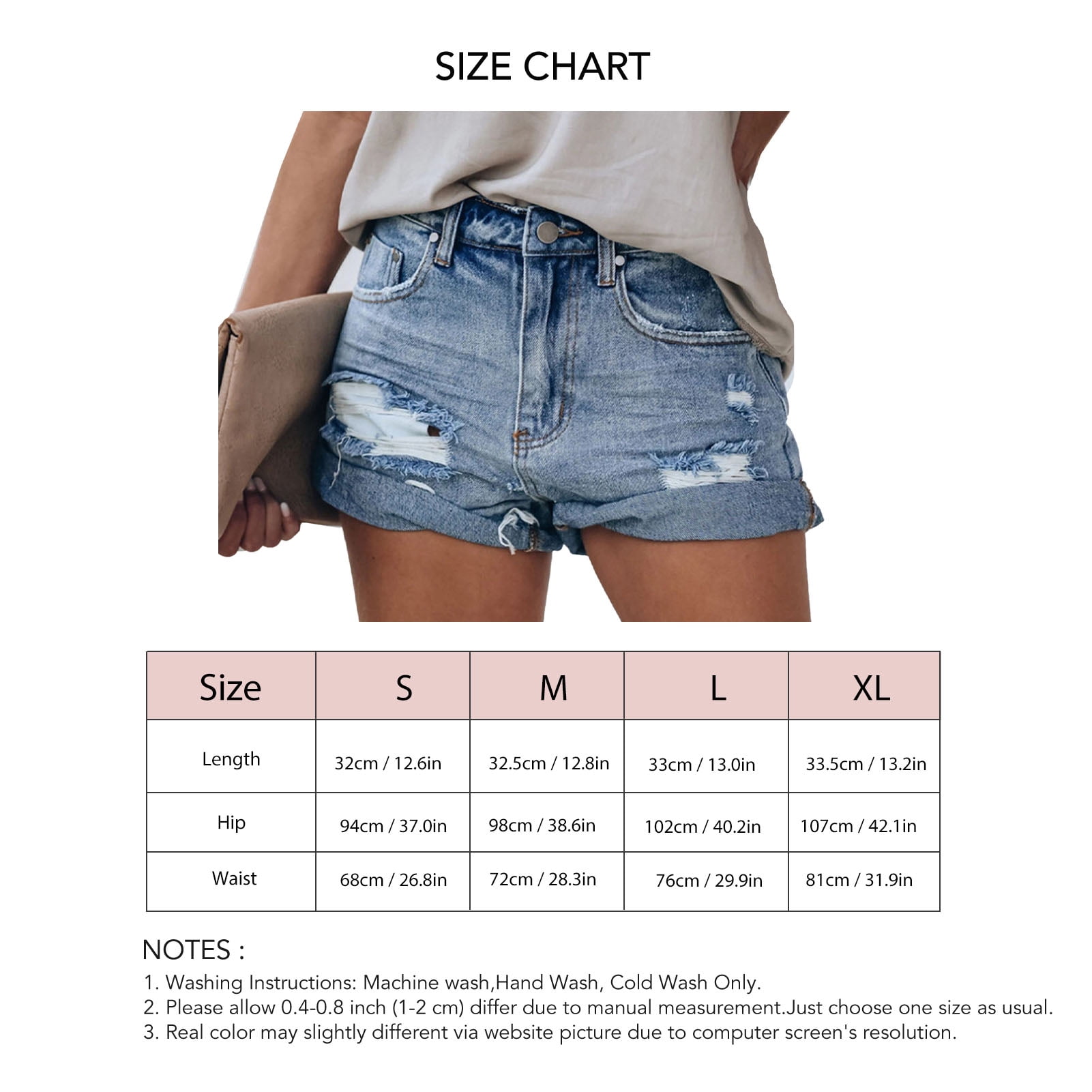Women Denim Shorts, Polyester Fiber 