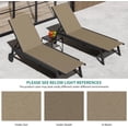 thumbnail image 2 of YUSAZENS 2 Chaises Longues de Patio en Textile avec Table d'Appoint, Chaises Longues à Dossier Réglable avec Roues pour Cour et Piscine - Brun, 2 of 7