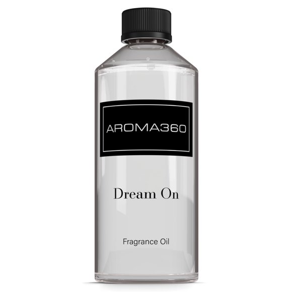 Aroma360 - Dream On Fragrance Oil Blend | Hotel Inspired for Luxury Essential Oil Diffusers | Aromatherapy Scent Diffuser Oil | Serene White Tea, Healing Aloe Vera, and Warm Earthy Cedar - 500ML