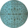 thumbnail image 1 of Ahgly Company Indoor Round Oriental Light Blue Industrial Area Rugs, 8' Round, 1 of 4