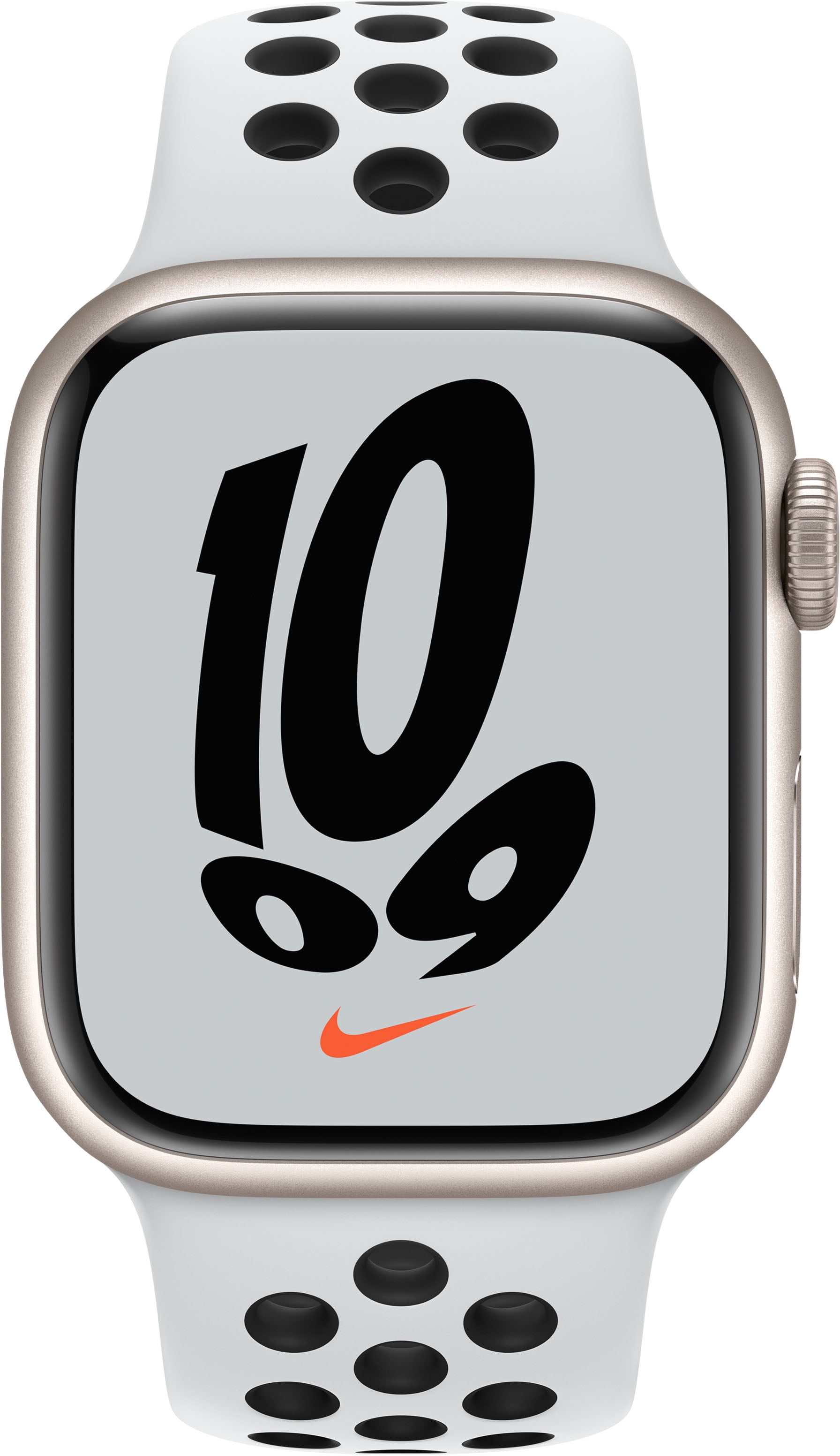 Apple Watch Nike Series 7 GPS + Cellular, 41mm Starlight Aluminum Case with  Pure Platinum/Black Nike Sport Band - Regular