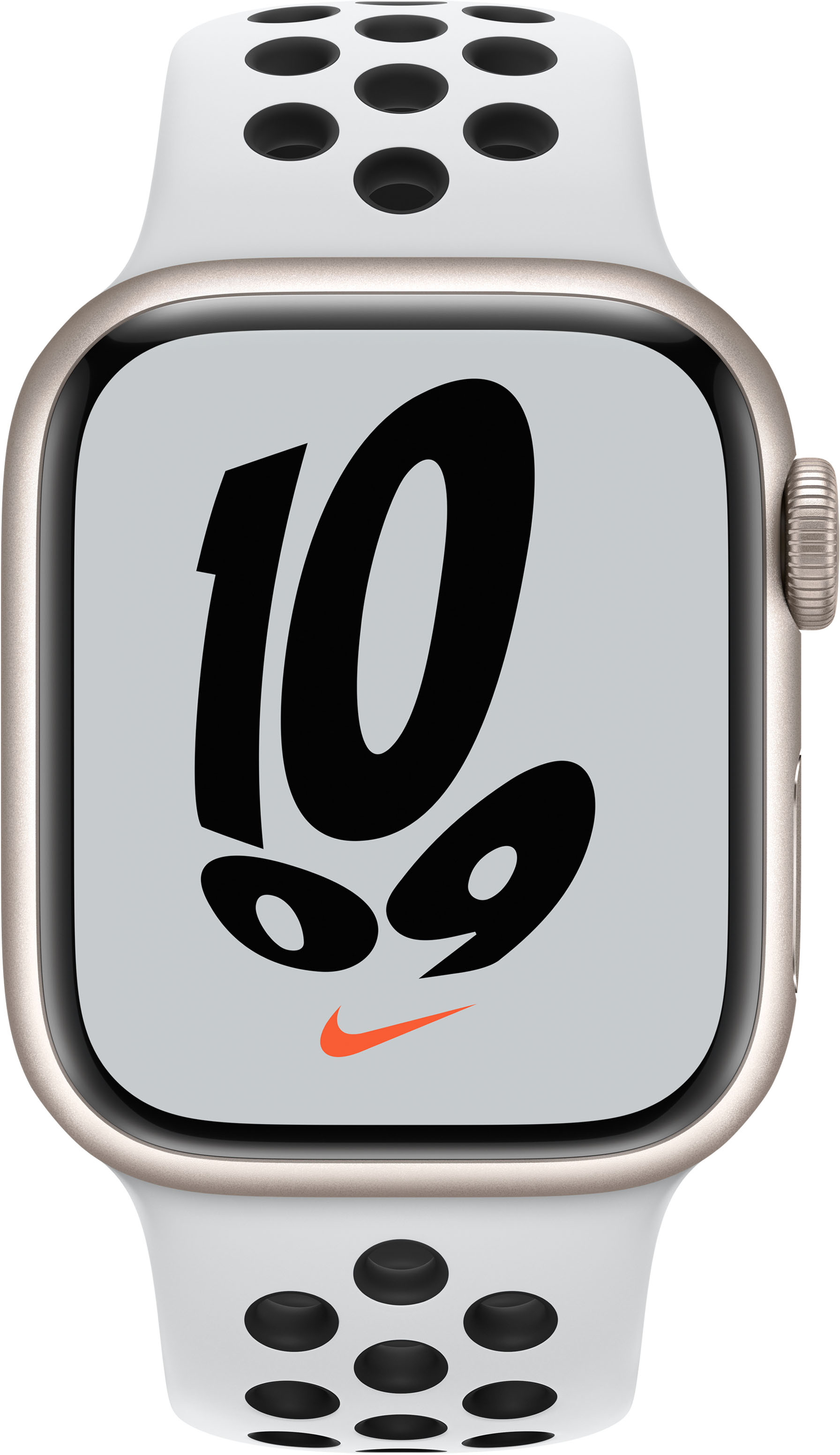 Apple Watch Nike Series 7 GPS + Cellular, 41mm Starlight Aluminum Case with Pure Platinum/Black Nike Sport Band - Regular - image 2 of 2