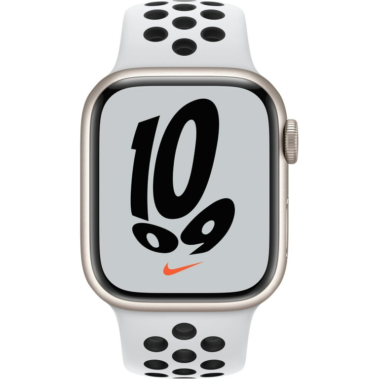 Apple Watch Nike Series 7 GPS + Cellular, 41mm Starlight Aluminum Case with  Pure Platinum/Black Nike Sport Band - Regular