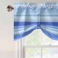 thumbnail image 5 of White Daisy Tie Up Valances Curtain, Adjustable Kitchen Red Potted Plant Blue Striped Gradient Valances for Windows Decor, Rod Pocket Short Curtains Set for Bedroom/Bathroom, 60"x18", 5 of 9