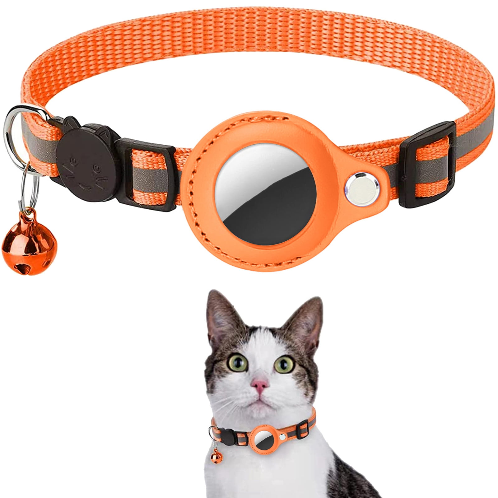 Bobasndm Cat Collar for Airtag Tracker Reflective GPS Cat Collar with Luminous Holder Cat Tracker Collars with Safety Elastic Band for Cats Kittens and Puppies 9 13 Inch Walmart